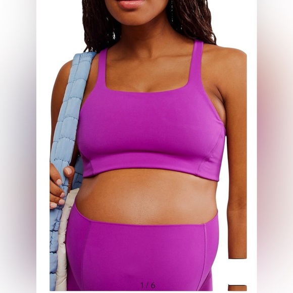 NWT Free People movement x Hatch Never Better square neck maternity bra Med Pink - Picture 4 of 10